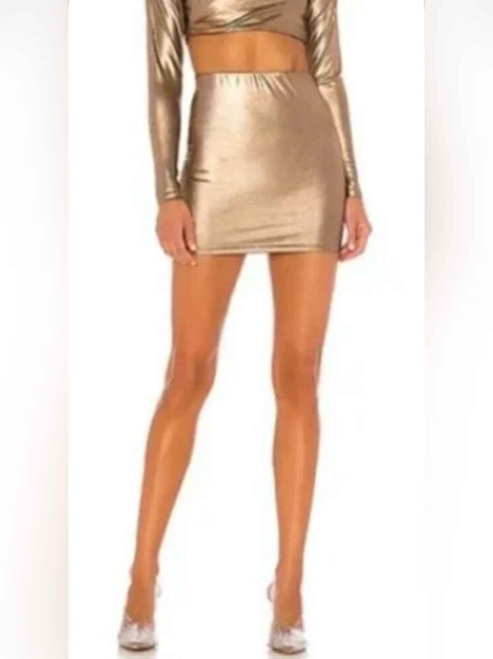 Superdown Metallic Gold Mini skirt
